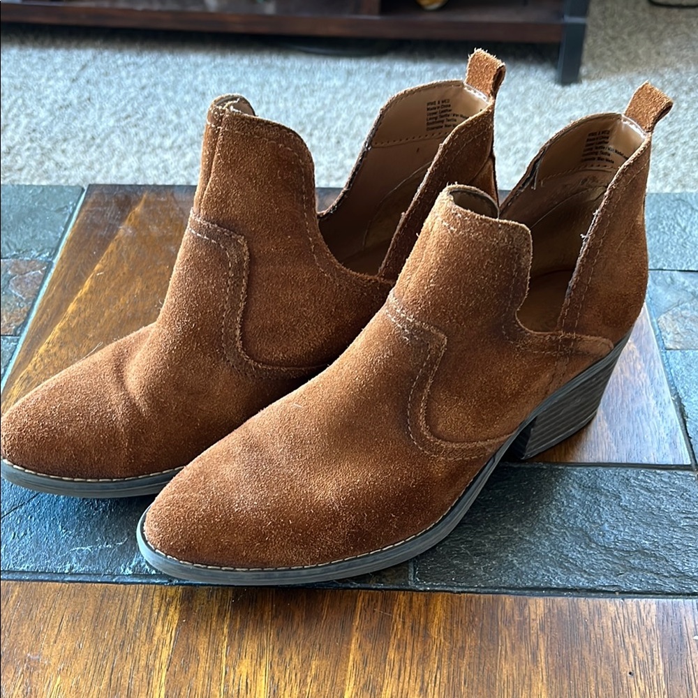 Brown GENUINE Suede Ankle Boots